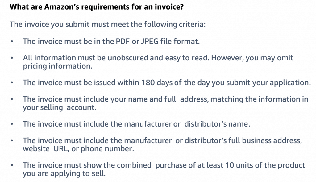 Image: Invoice Requirements