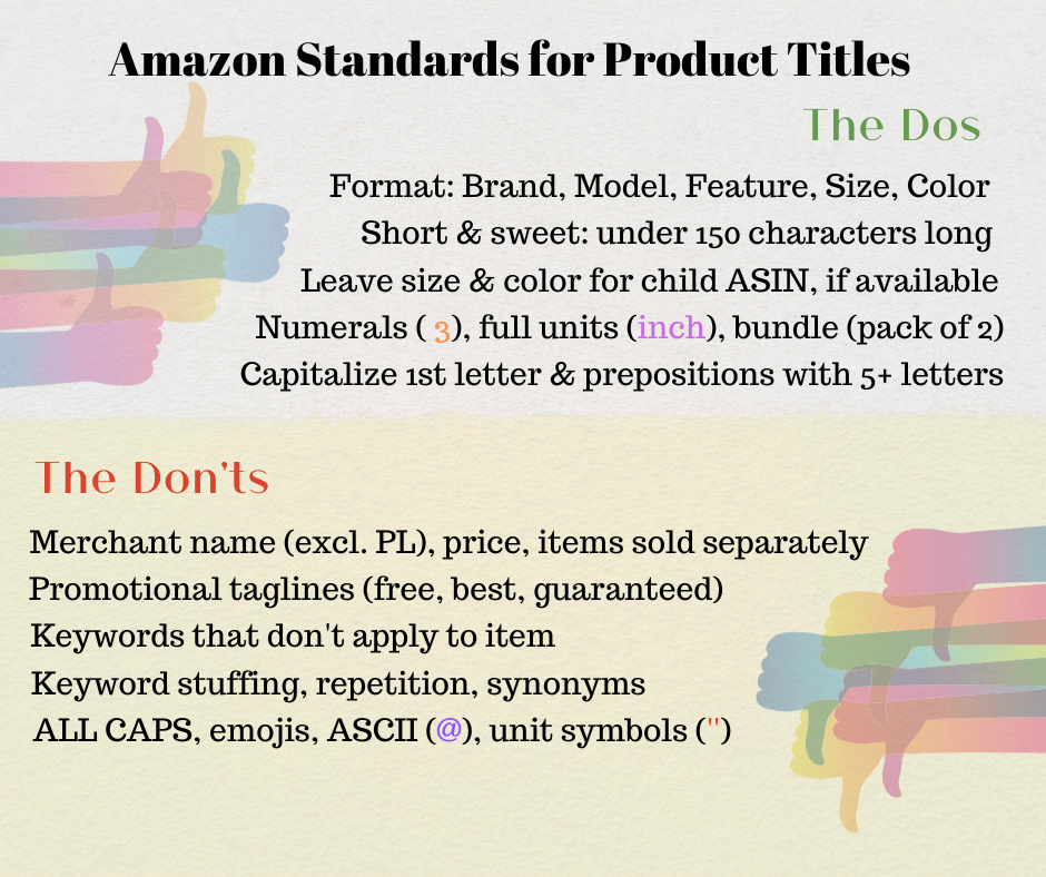 image: Amazon product titles dos and don'ts