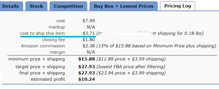 Image: Cost to ship this item