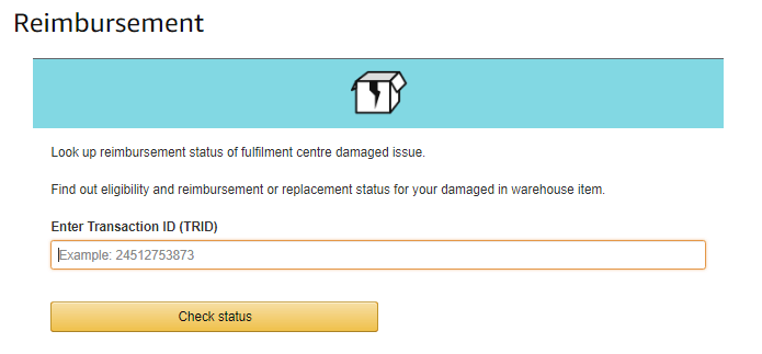 Image: Look up reimbursement status