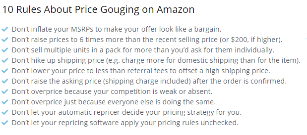Image: Amazon price gouging rules