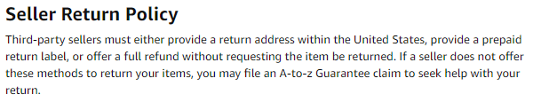 Image: Seller Return Policy
