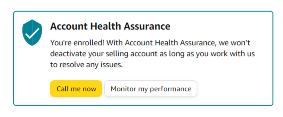 Amazon Account Health Assurance Notification