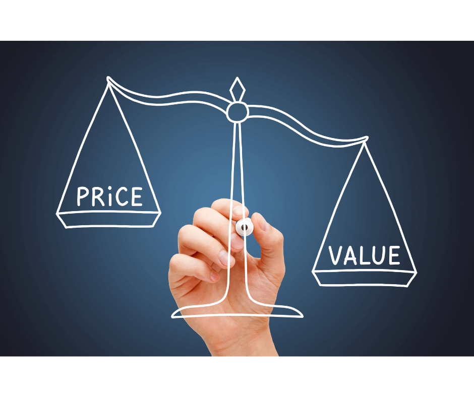 Image: balancing price and value graphic