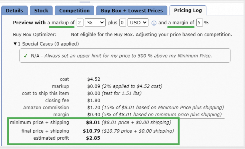 Image: markup settings in Sellery