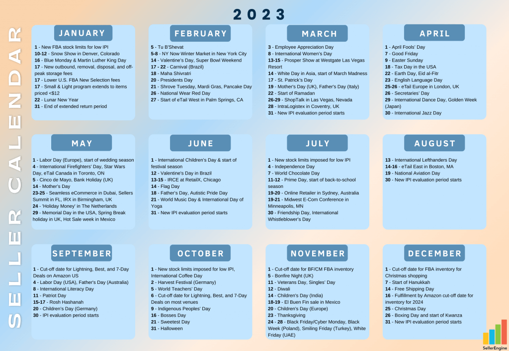 Image: 2023 Calendar of Amazon Events