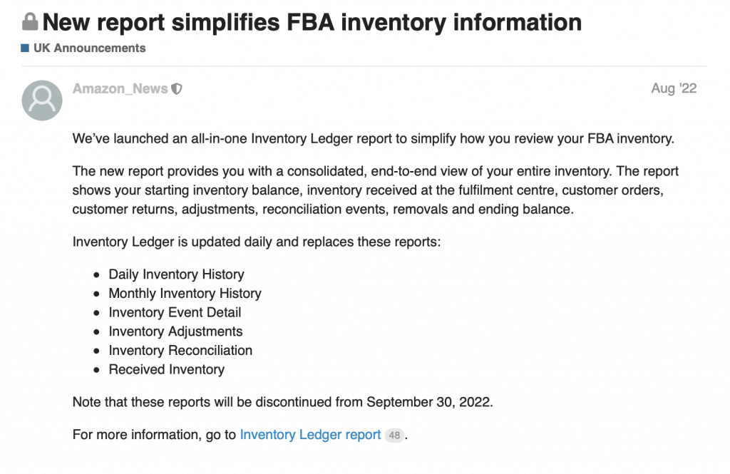 Image: New report simplifies FBA Inventory information post