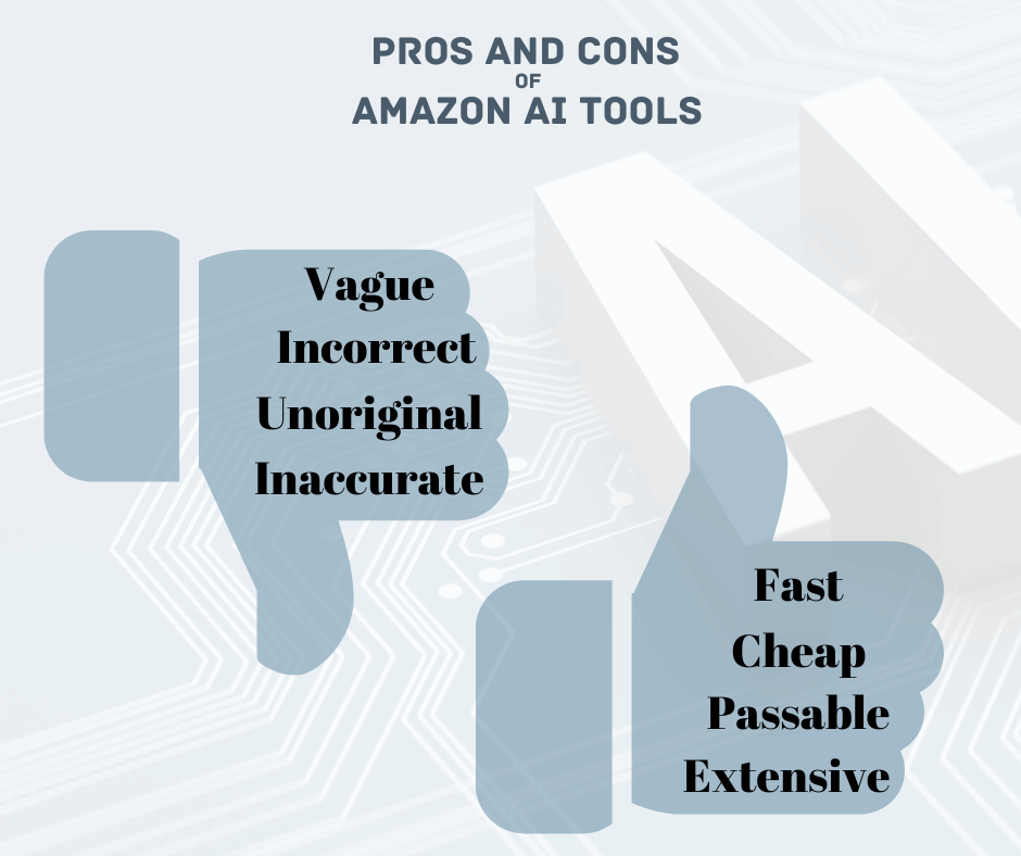 Image: Graphic of Pros and Cons of Amazon AI tools