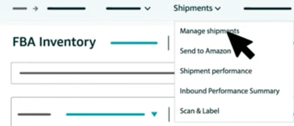 Image: FBA Shipments tab