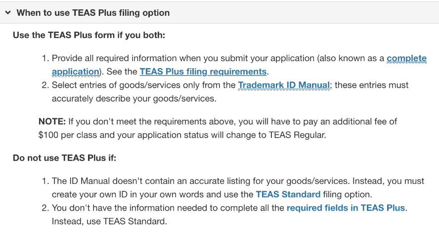 Image: When to use TEAS Plus