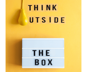 Image: thinking outside the box/external marketing graphic