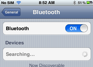 turn on Bluetooth on iphone