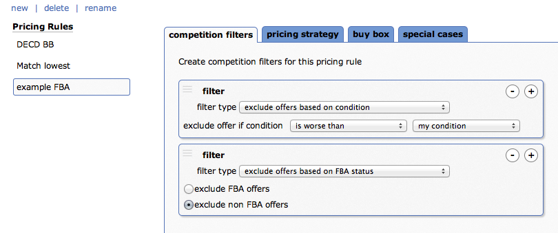 Competition Filters