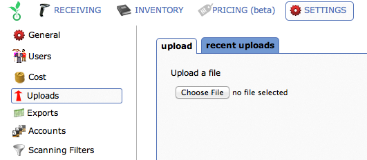 Uploading Costs in Bulk