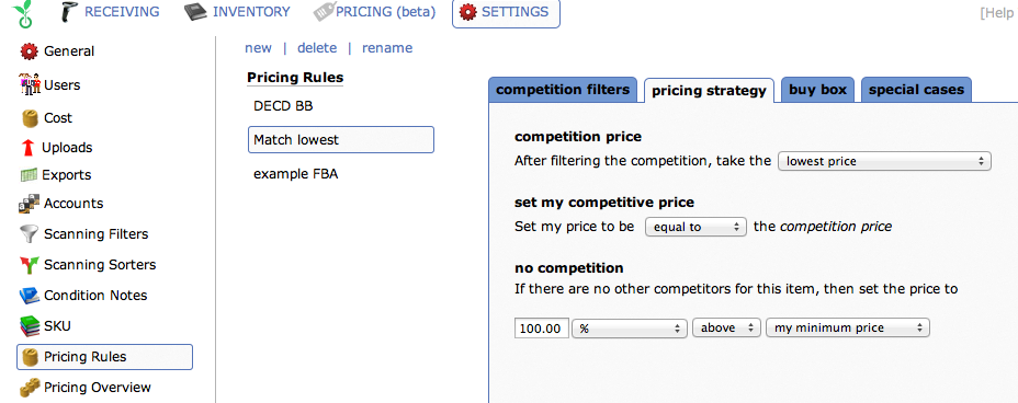 Pricing Rules