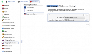 FBA inbound shipping Sellery screenshot