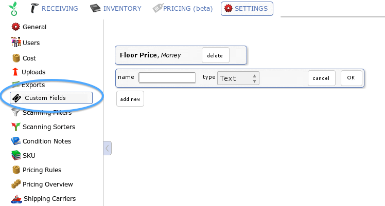 Custom Data Fields