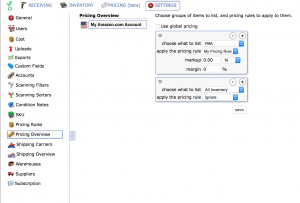 Sellery pricing overview screenshot
