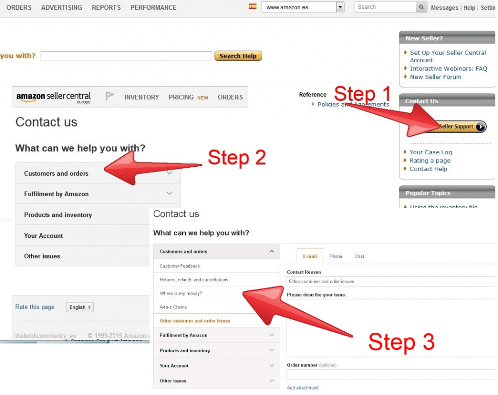 How to email amazon seller central