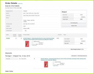 Order Details page