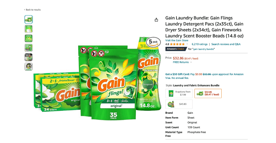 Image: product bundling on amazon